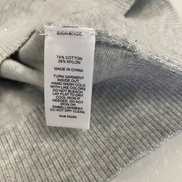 Express Womens Pullover Sweater Sequined Long Sleeve Gray Size XS - Picture 9 of 9